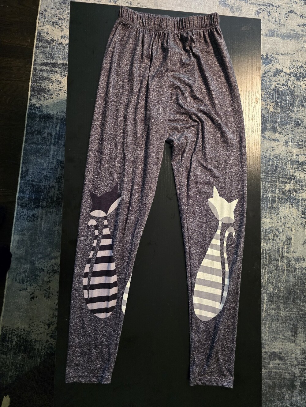 Grey Cat Stripe Leggings